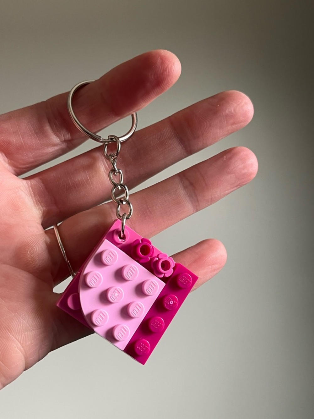 Lego Pink Brick Keychain Handmade